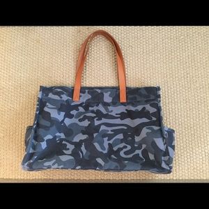 Pottery Barn kids blue camo tote diaper bag